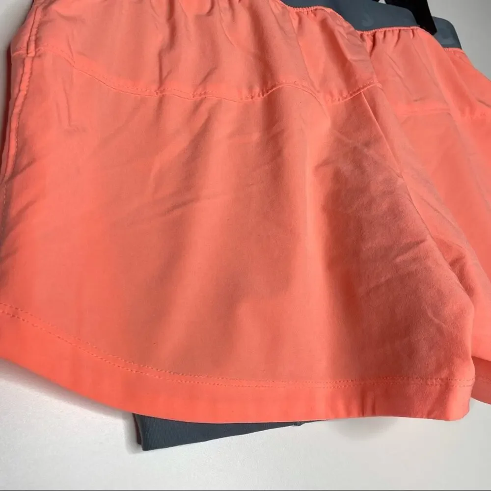 Nike Womens Size S Shorts Neon Orange Athletic Workout Pull On Elastic Waist